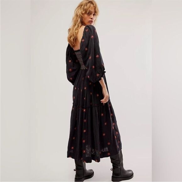 Free People NWT Dahlia Embroidered Maxi Dress size XS - Picture 2 of 6